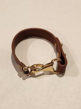 Genuine Leather Horse Bit Clamp Bracelet